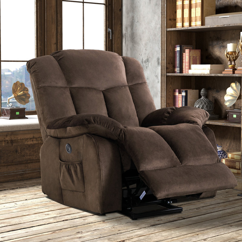 Fauteuil inclinable lève-personne en microfibre 36,6 po, Microfibre brun foncé
