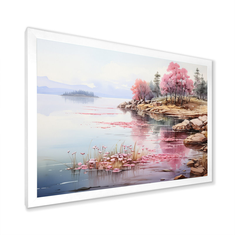 Tranquil Oasis III sur toile, H 12 po x l 20 po x P 1 po, Cadre simple blanc