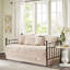 Housse de lit de jour 6 pièces Rosé - Bord festonné, matelas simple, bord décoratif, microfibre-124283862