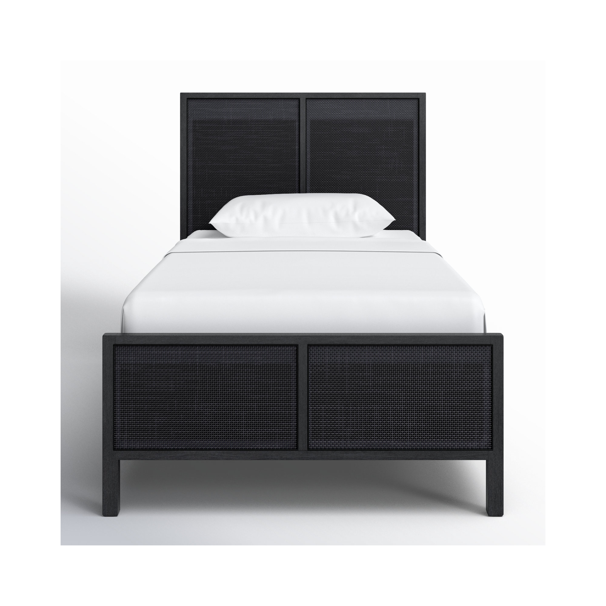 Nellie Cane Bed, Twin, Black Wash W/ Black Cane