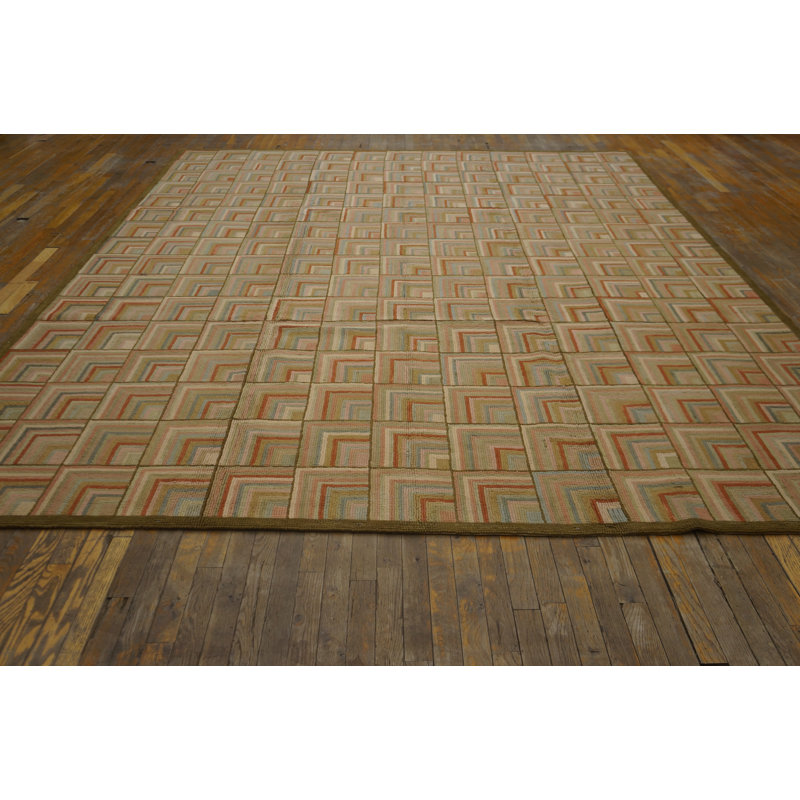 Flatweave Wool Geometric Area Rug