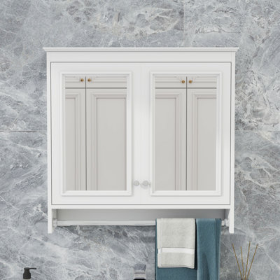 Wall Mounted Medicine Cabinet with Mirror and Shelves