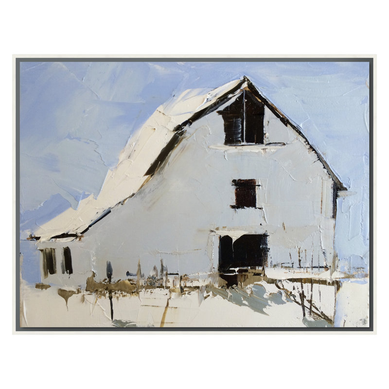 White Barn 4 Print by Sandra Pratt, 23" H x 30" W, White