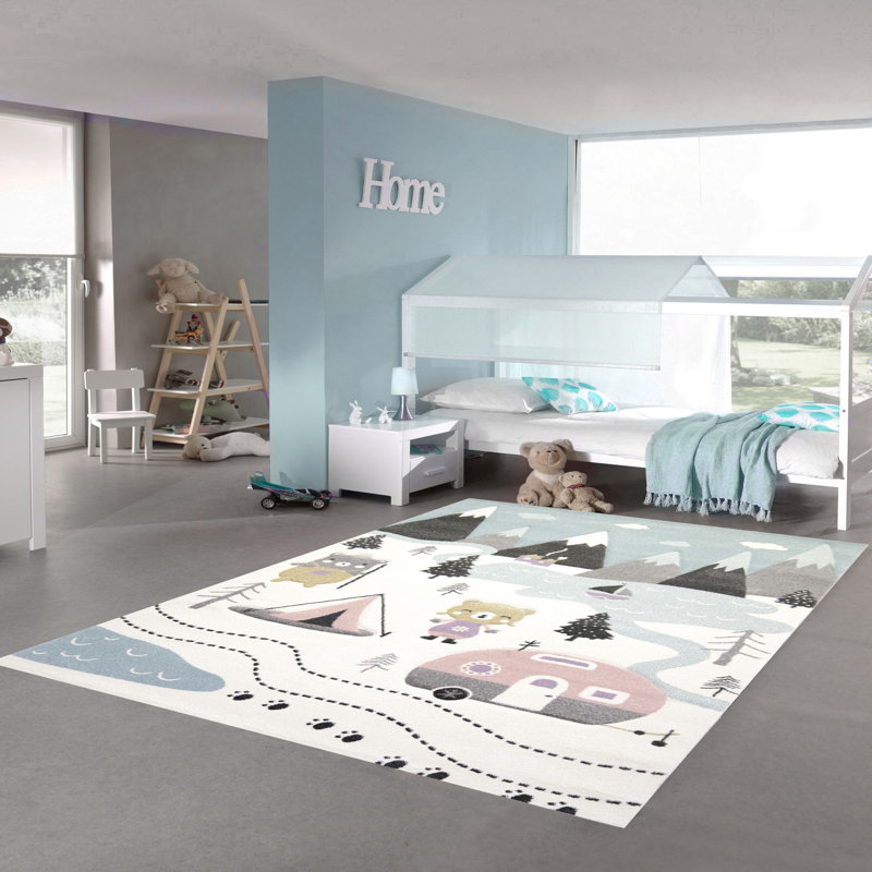Eatontown Cream/Light Blue/Brown Rug, Rectangle 120 x 170cm