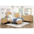 Natural Finish 2-Drawers Nightstand Storage Bedroom Furniture, Black Handles Bedside Table 1Pc-822820981