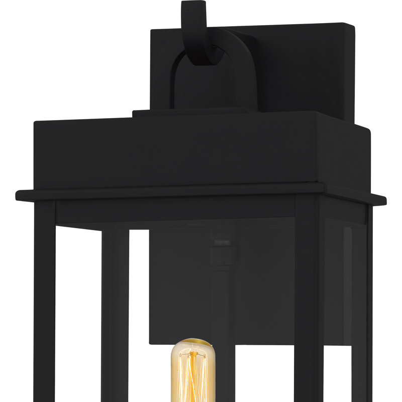 Carmen Matte Black Outdoor Wall Lantern, 1 Light, 13" H x 6.5" W x 6.25" D