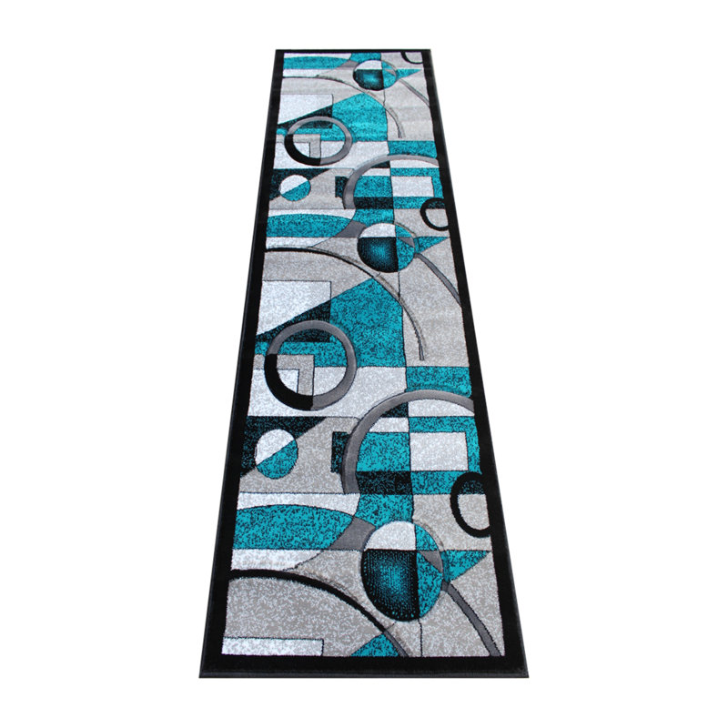 Skaghi Modern Geometric Abstract Area Rug, Runner 2' x 7'3"