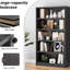 Bibliothèque grise moderne en bois à 5 tablettes pour le bureau et la chambre à coucher, Scratch - grande capacité de rangement