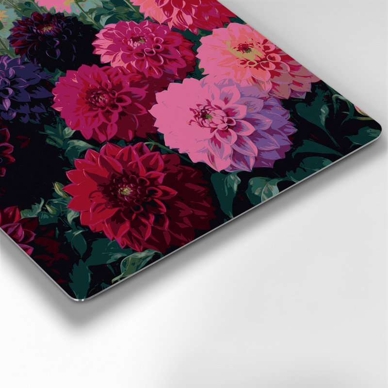 Art mural en métal Botanical Dahlias, H 12 po x l 12 po