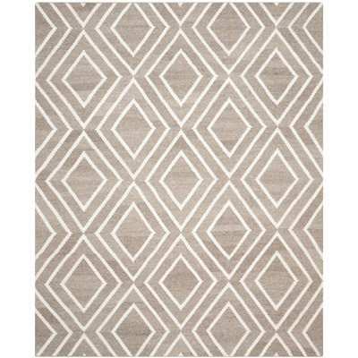 Tapis gris en viscose / laine tissé à la main Shryock