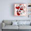 Art mural sur toile tendue - Melissa Wang «Red Ink Love II» pour décoration de salon, de chambre à coucher ou de bureau - 14 x 14