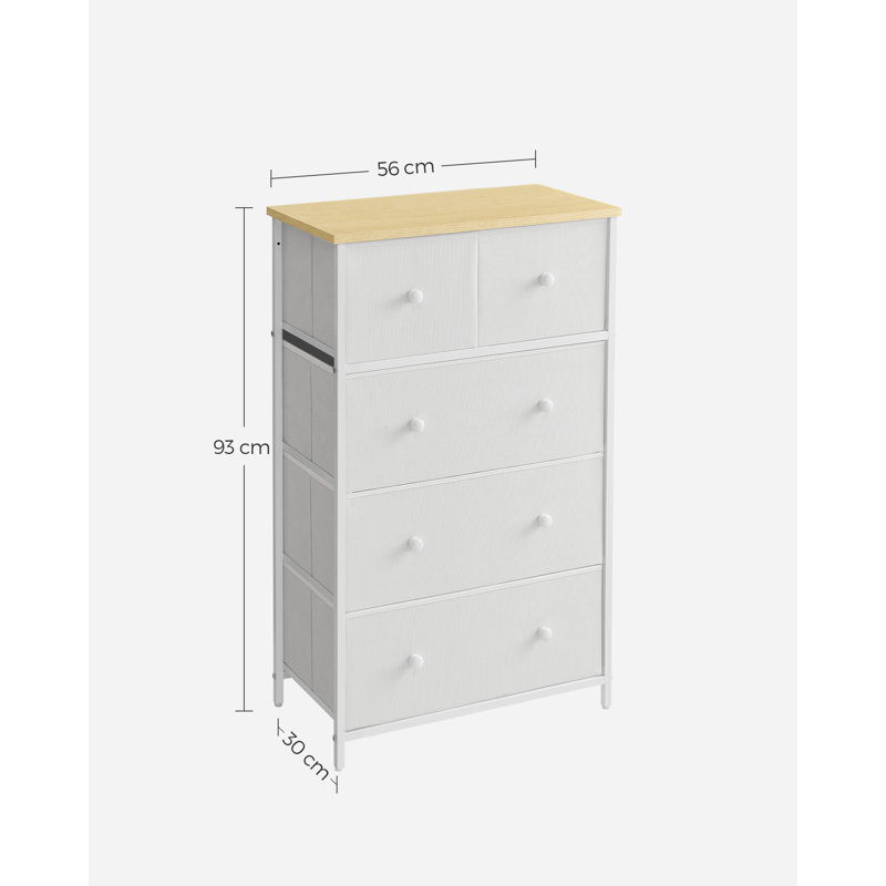 Adeoye 5 - Drawer Chest of Drawers, White Oak