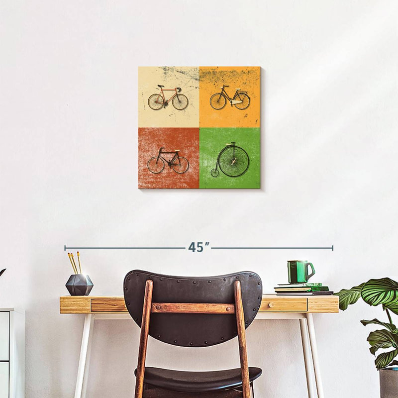 «Vélo Evolution», reproduction sur toile, H 20 po x l 20 po x P 1,25 po
