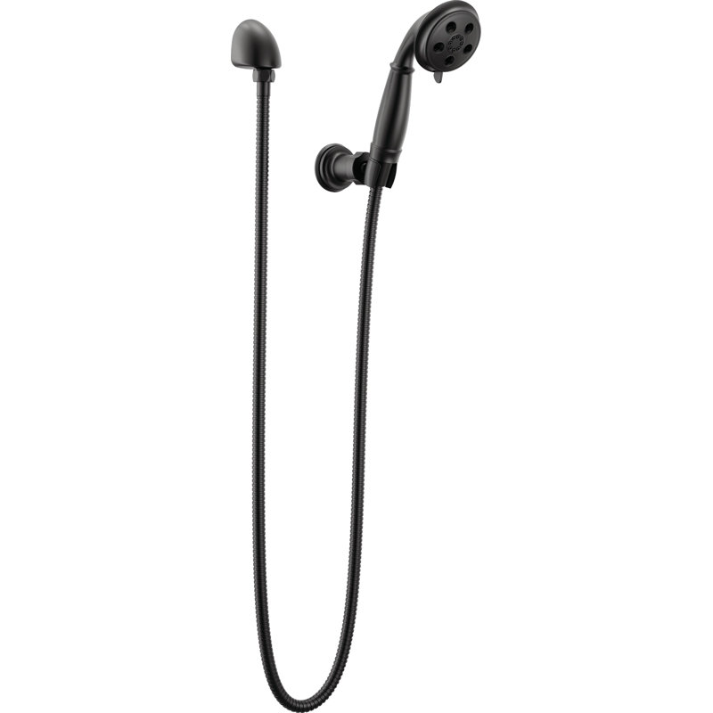 H2Okinetic 3-Setting Adjustable Wall Mount Hand Shower, Matte Black
