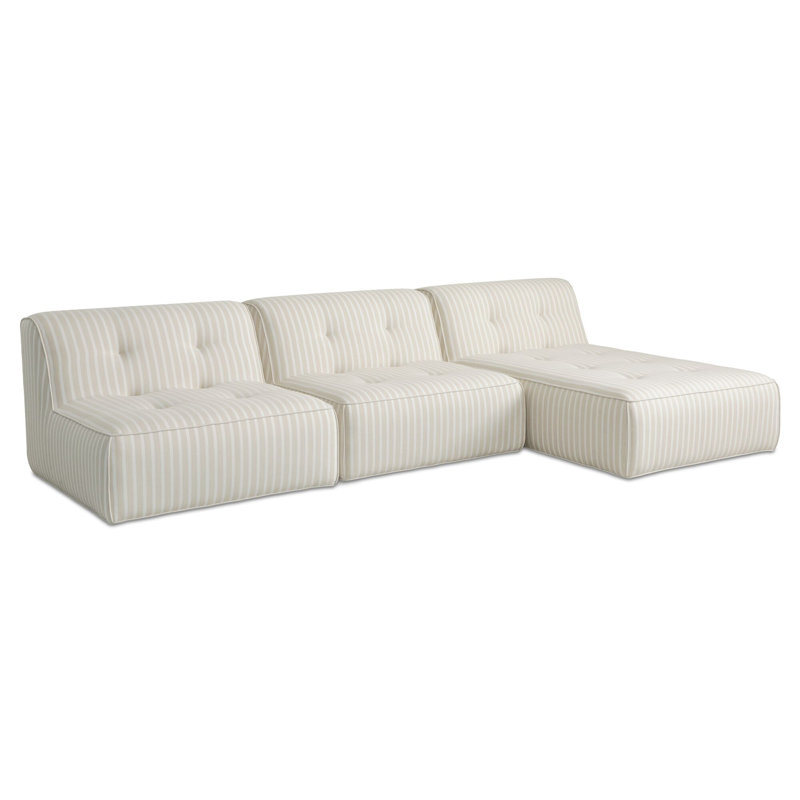 Perche 2 pièces Perrie, 2 Armless Chairs; Chaise, Brown Stripe Acrylic
