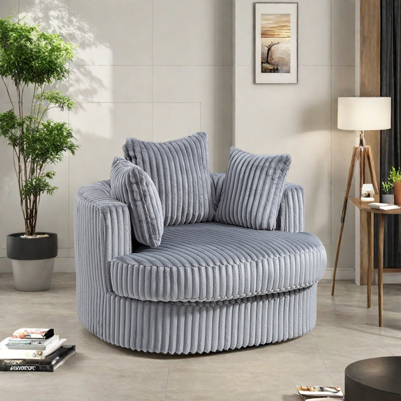 Chaise confortable rotative à 360 °, Gris
