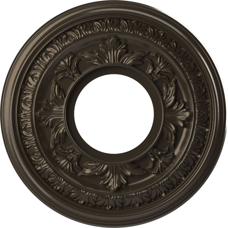 Médaillon de plafond en PVC thermoformé Baltimore, H 10 po x l 10 po x P 0,75 po, Bronze métallique foncé