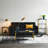 Black Oak & Gold Iron Rectangular Coffee Table-1188999825