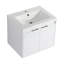 Meuble-lavabo 48 po blanc brillant avec lavabo en résine, portes à fermeture en douceur et armoire murale, contreplaqué (emballage KD)