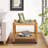 Solid Rubberwood Rolling Side Table, 2-Tier with Lockable Wheels & Removable Tray, Sturdy and Durable for Various Uses