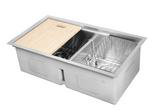 Évier de cuisine encastrable L 25 po x l 35 po avec accessoires
