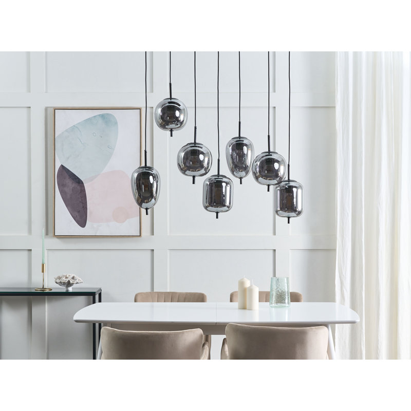 Annalysse 7 - Light Silver/Black Cluster Pendant