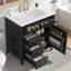 Meuble-lavabo avec lavabo, 3 tiroirs et tablette réglable-2139587317