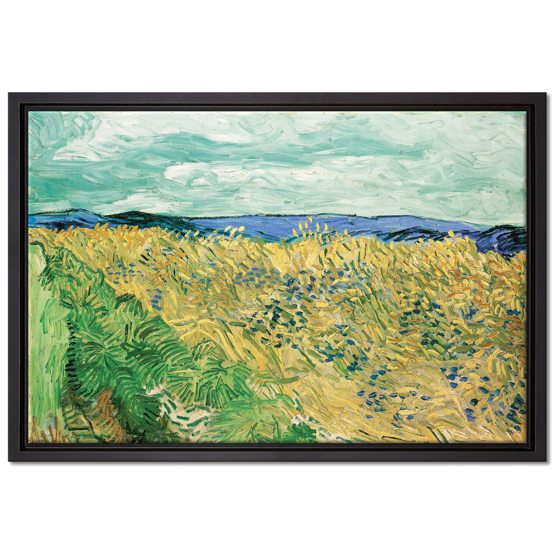 Gerahmtes Leinwandbild Weizenfeld mit Kornblumen von Vincent Van Gogh