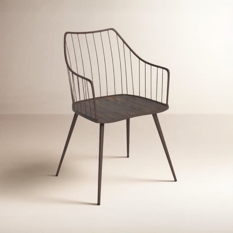 Fauteuil à dossier à lattes Fianna, Bois de noyer foncé