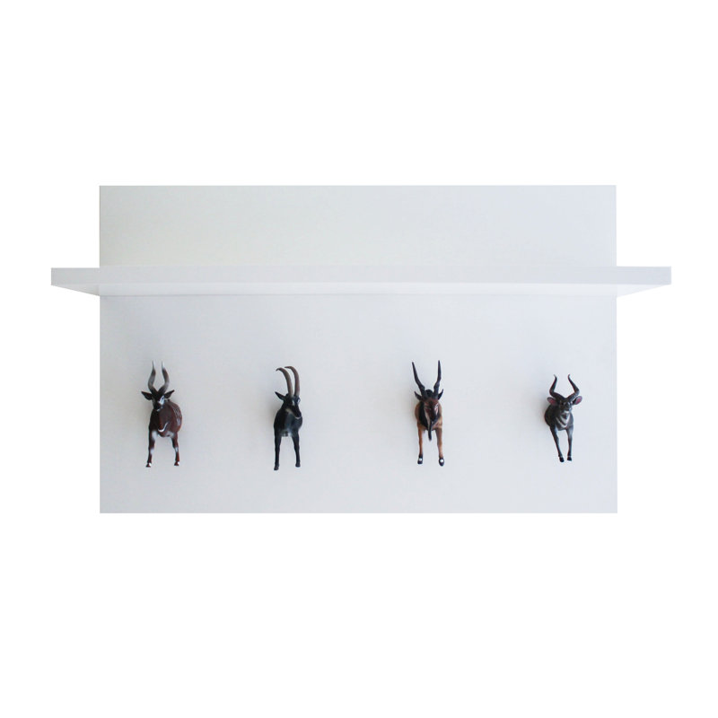 4 - Hook Wall Mounted Coat Rack