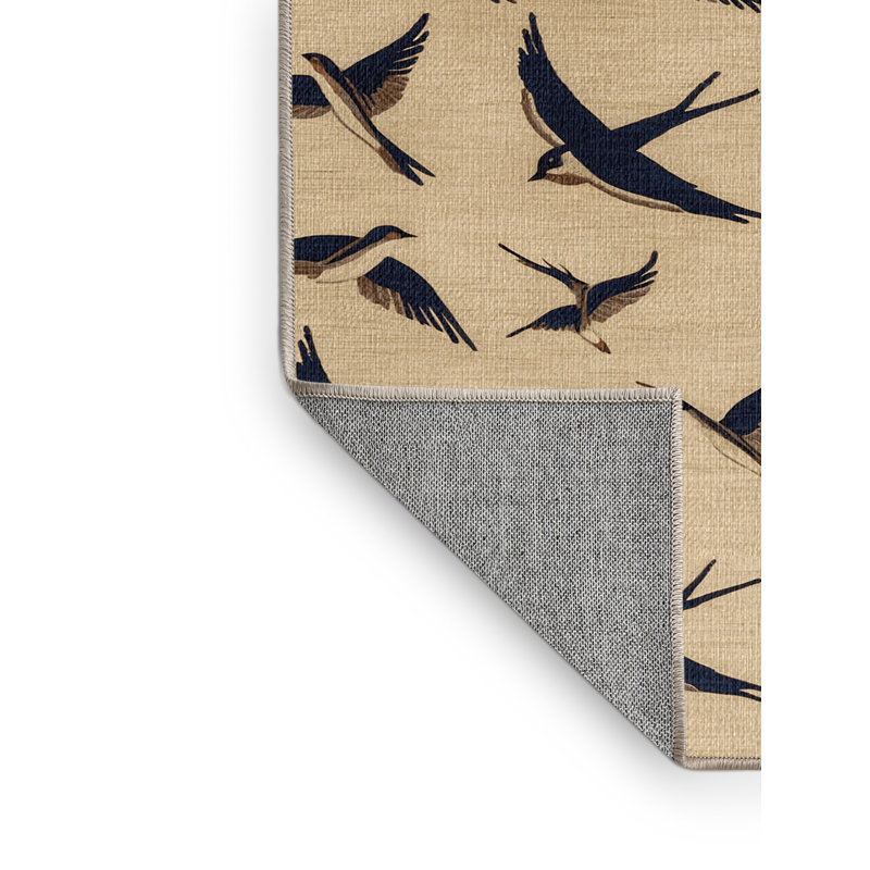  Tapis lavable laveux Welcome Swallow Birds, Rectangle 5 pi x 7 pi