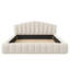 Tête de lit en velours capitonné pour lit, sans sommier tapissier, beige