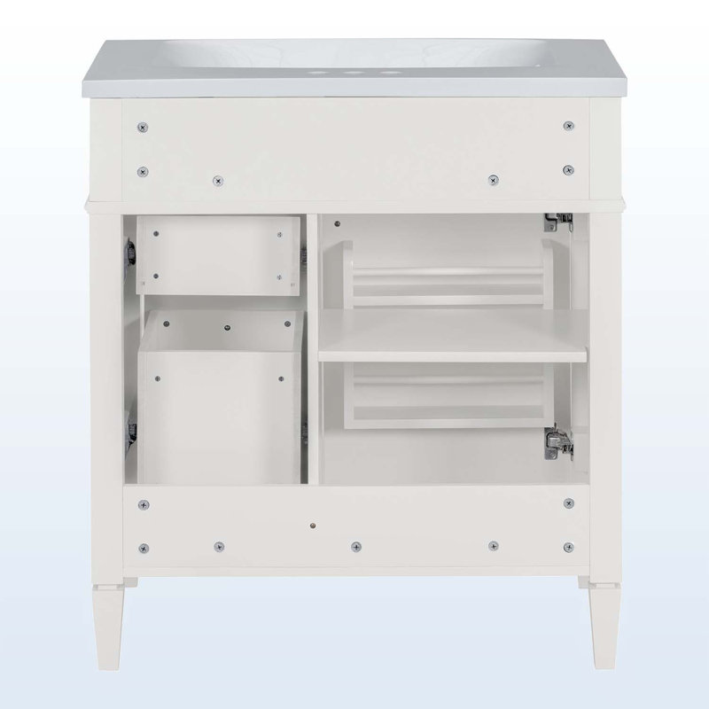 Rangement pour salle de bain Diajah, Blanc