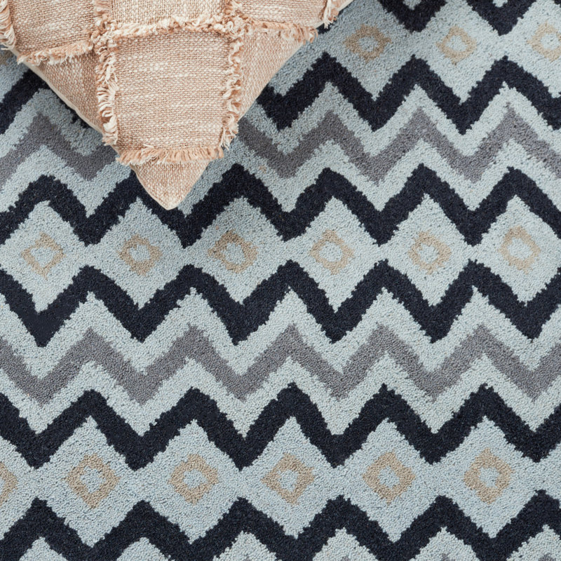Tapis en laine touffeté à la main Zeinoun, Tapis de couloir 2 pi 3 po x 8 pi