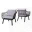 Fauteuil club d'extérieur Huron PP, finition blanche avec coussin brun, ensemble de 2-1865916882