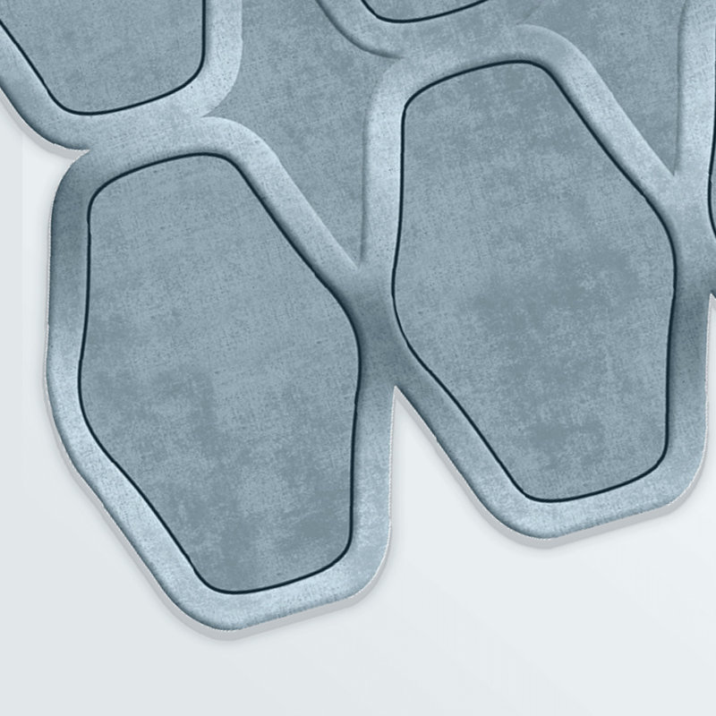 Tapis bleu uni en polyester tissé à la machine Novelty Austchi, Nouveauté 2 pi 7 po x 6 pi 7 po