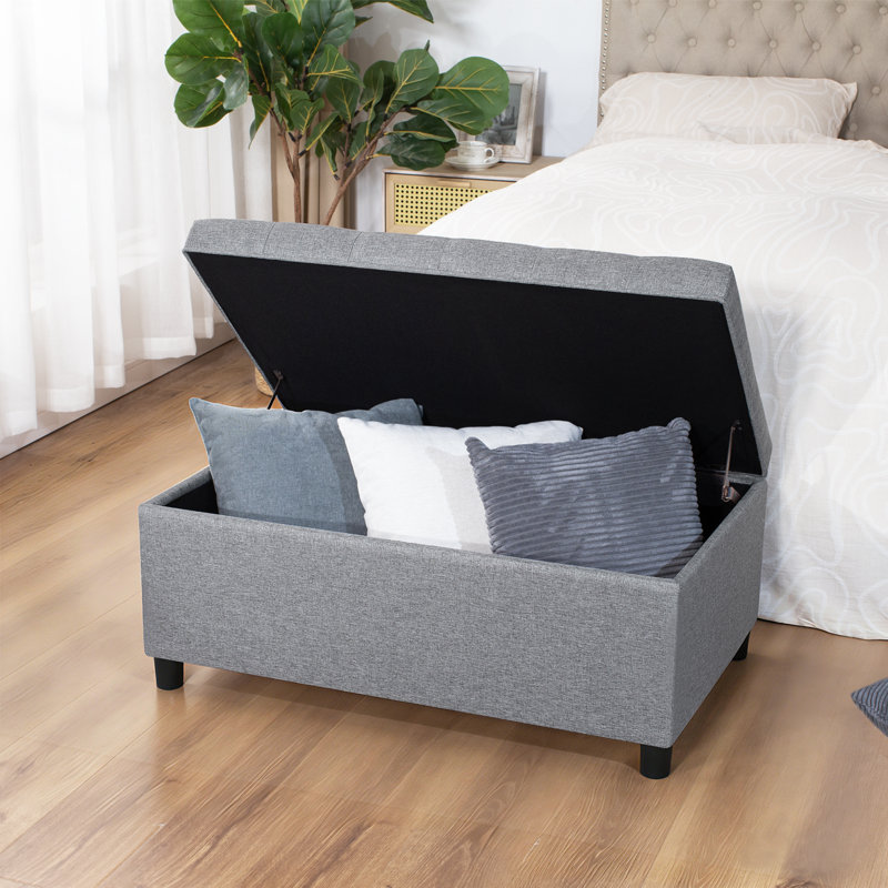 Banc de rangement rabattable, Gris clair