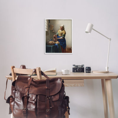 Classical Vermeer The Milkmaid Framed Giclee Art by one1000paintings