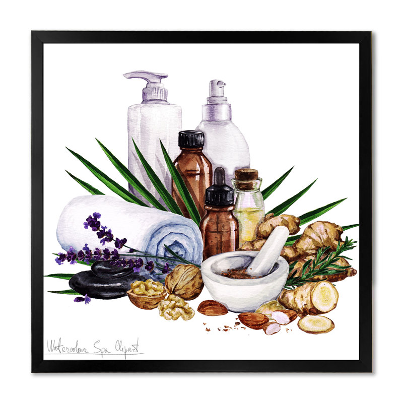 Spa and Bathroom Relax Collection - œuvre d'art moderne et contemporaine sur toile, Cadre photo noir