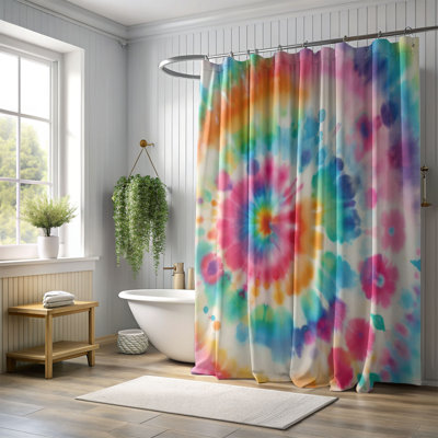 Rideau de douche 1 pièce Vivid Swirl Burst