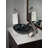 Novatto 16.5'' Black/Silver Glass Circular Bathroom Sink