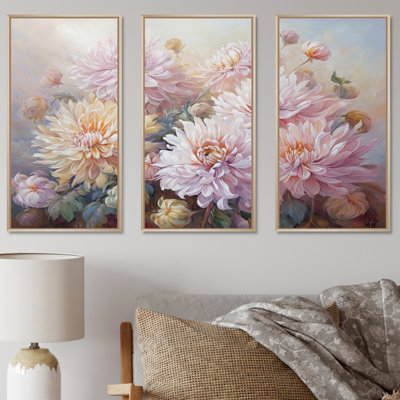 Rose et mauve, ensemble d'art sur toile