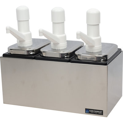 Centre de service pour pompe à condiments - 3 pompes - Argent