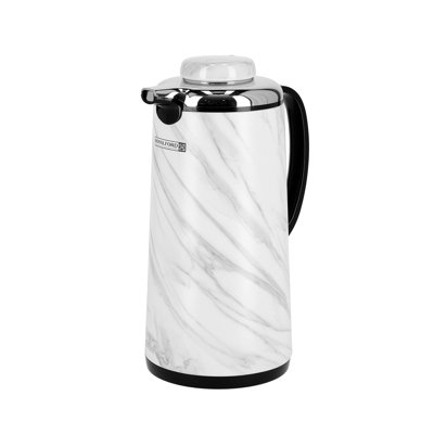 ROYALFORD Marble Finish Vacuum Flask 1300ml | Double Wall Insulated Coffee Carafe | Thermal Jug for Hot & Cold Drinks | Leak-Proof Lightweight Easy Clean Durable & Stylish Portable Flask for Daily Use