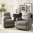 Sumbul Genuine Leather Upholstered Swivel Rocker Recliner