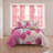 Queen Size Comforter Set 9 Pieces, All Season Luxury Bed in a Bag for Bedroom, With Matching Curtains, Soft Microfiber, Pink Rose-121273312