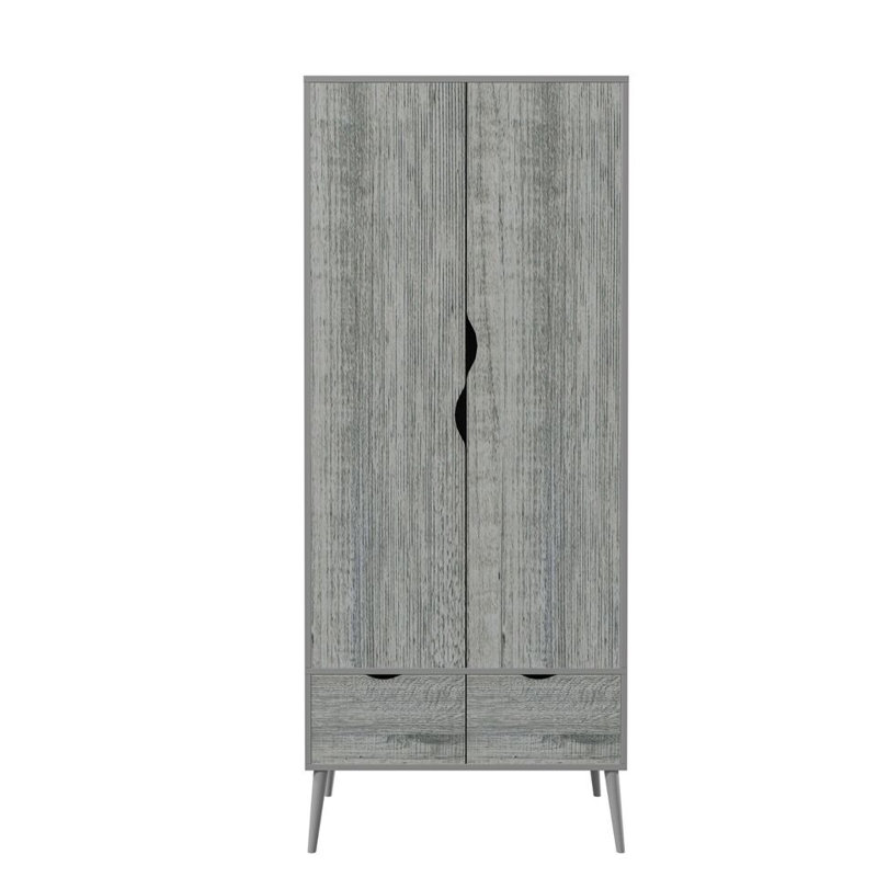 Hortencia Solid Wood Wardrobe, Grey Ash Grey