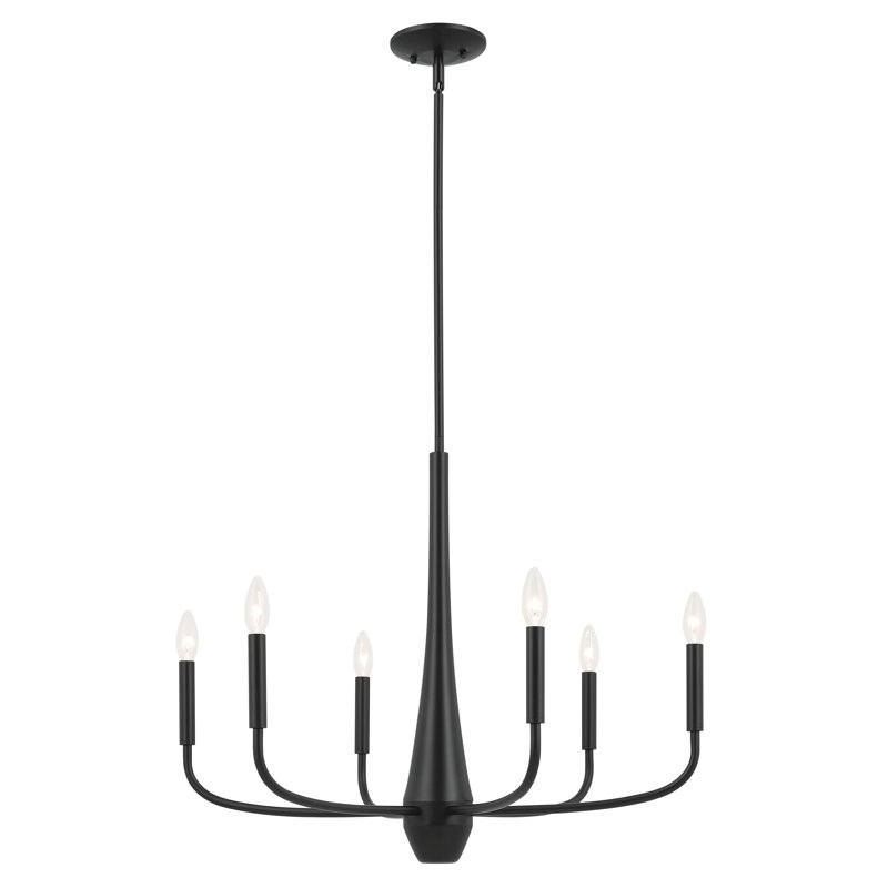 Lustre classique à 6 lumières Deela, Noir