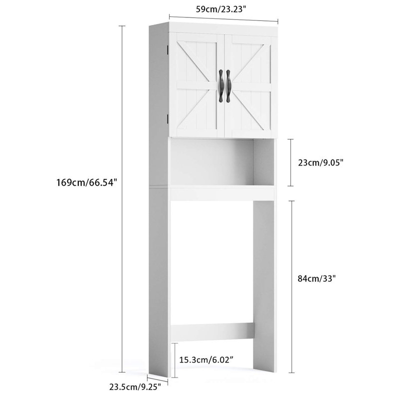 Rangement autoportant au-dessus de la toilette Mattear, Blanc