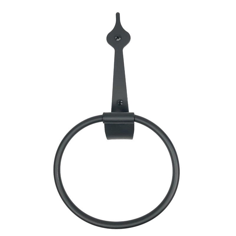 Black Iron 6'' Traditional Spear Design Towel Ring
